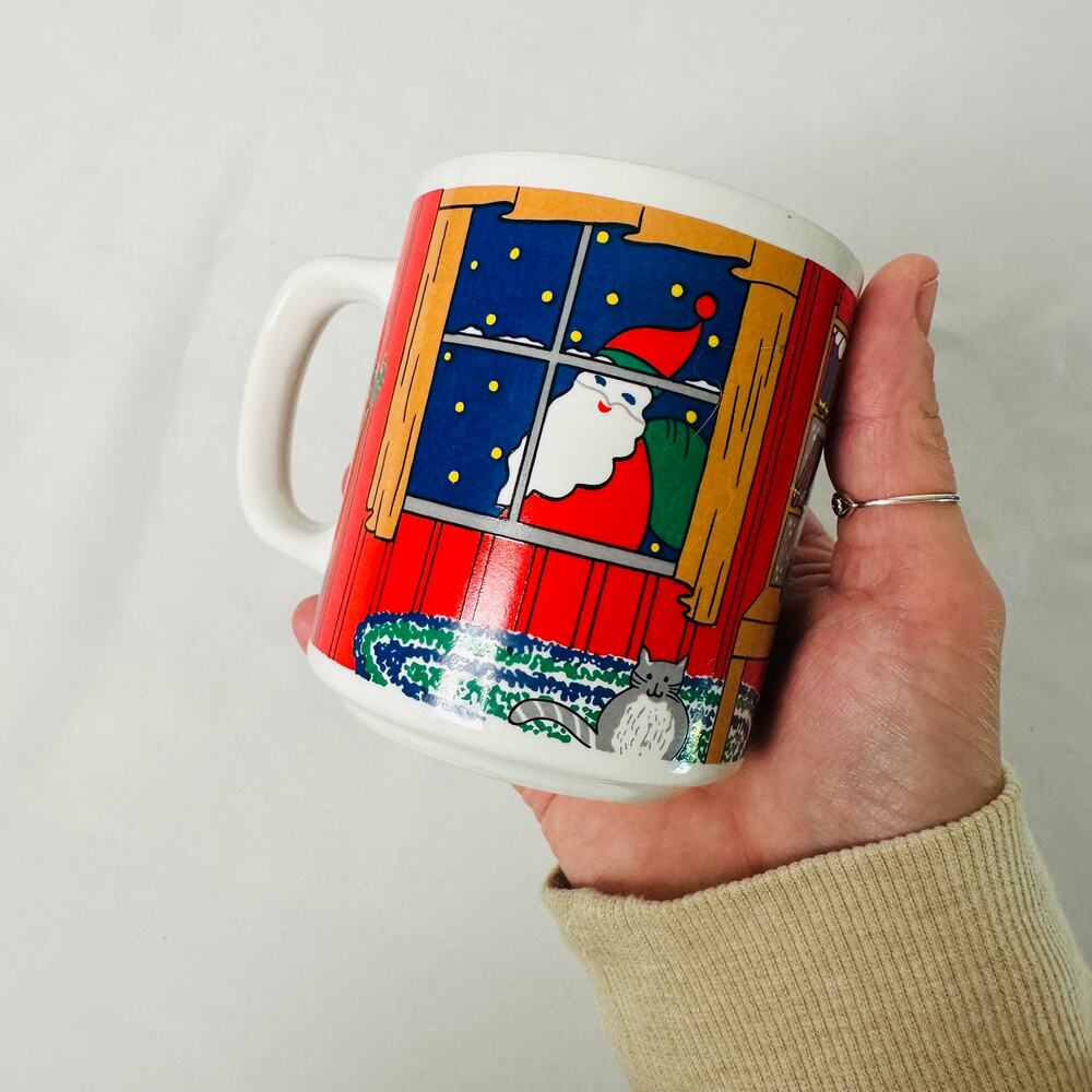 Vintage 1983 Master Craft Stoneware Santa Claus Christmas Holiday Coffee Cup